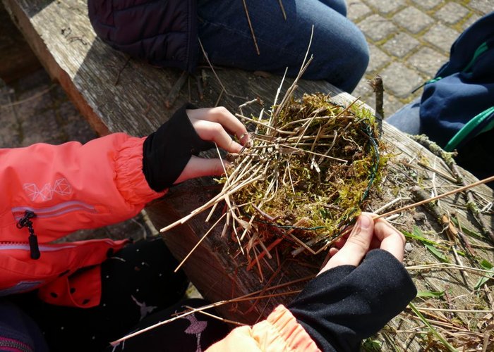 Basteln eines Vogelnestes