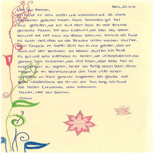 Brief einer Schülerin
