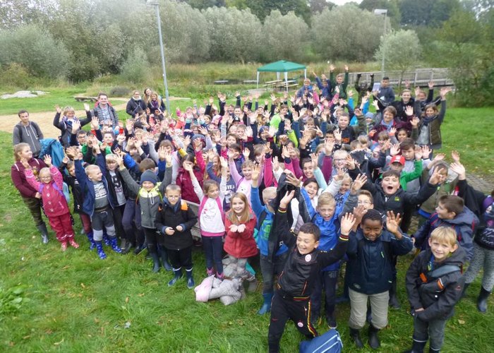Gruppenfoto eines Schulausflugs