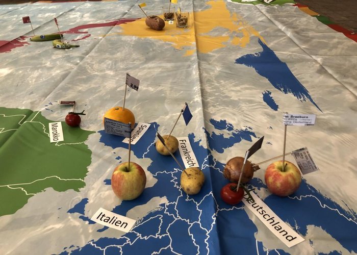 Herkunft der Lebensmittel beim Workshop Klimakochen