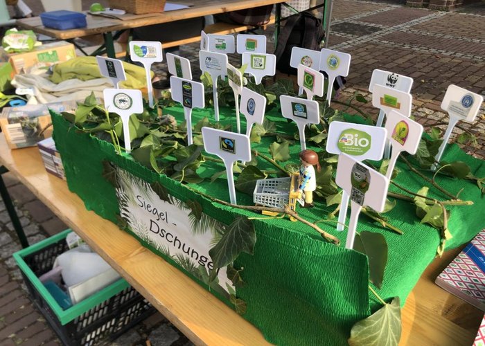 Produktsiegel-Labyrinth beim Nachhaltigkeitsmarkt in Rees